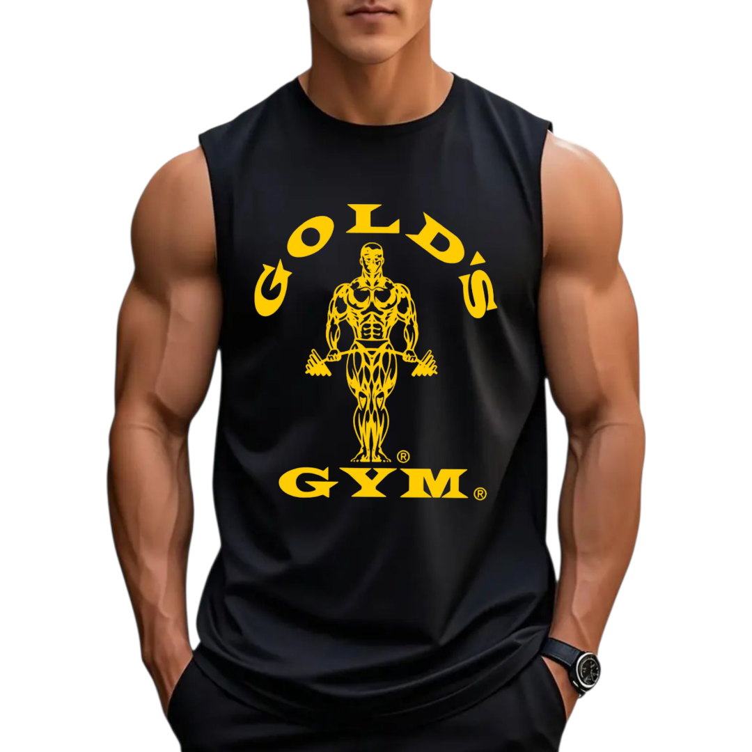 Αμάνικο μπλουζάκι με λογότυπο - κίτρινο