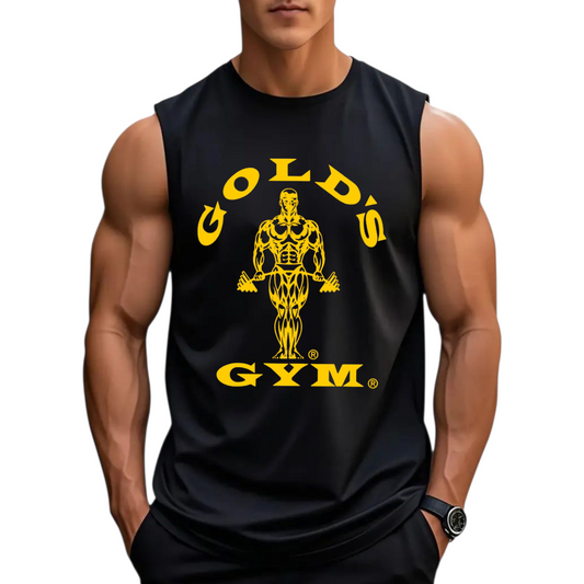 Αμάνικο μπλουζάκι με λογότυπο - κίτρινο